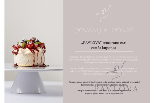 DOVANŲ KUPONAS UNIVERSALUS - 25€ vertės 