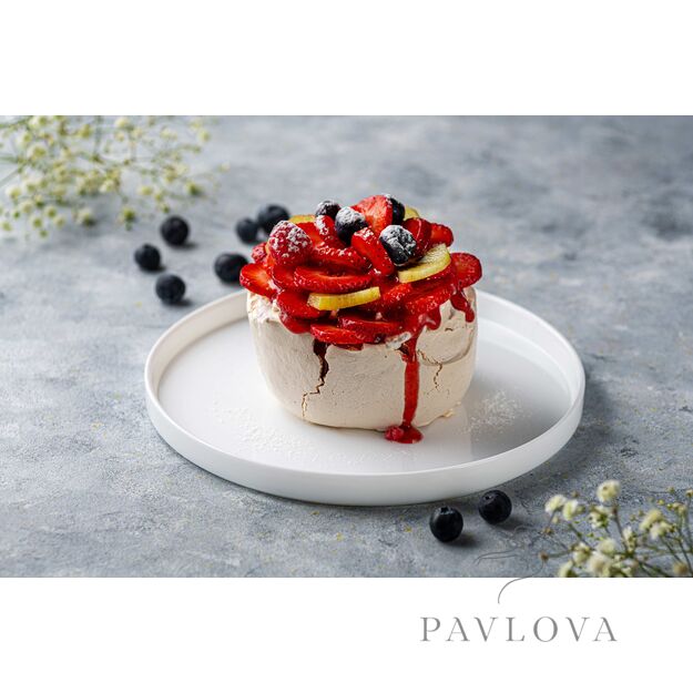 Mini - tortas Pavlova, klasikinis uogų miksas