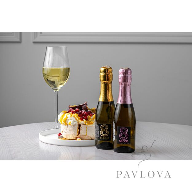 Pasiflorų Pavlova su mini prosecco  (2 asm)